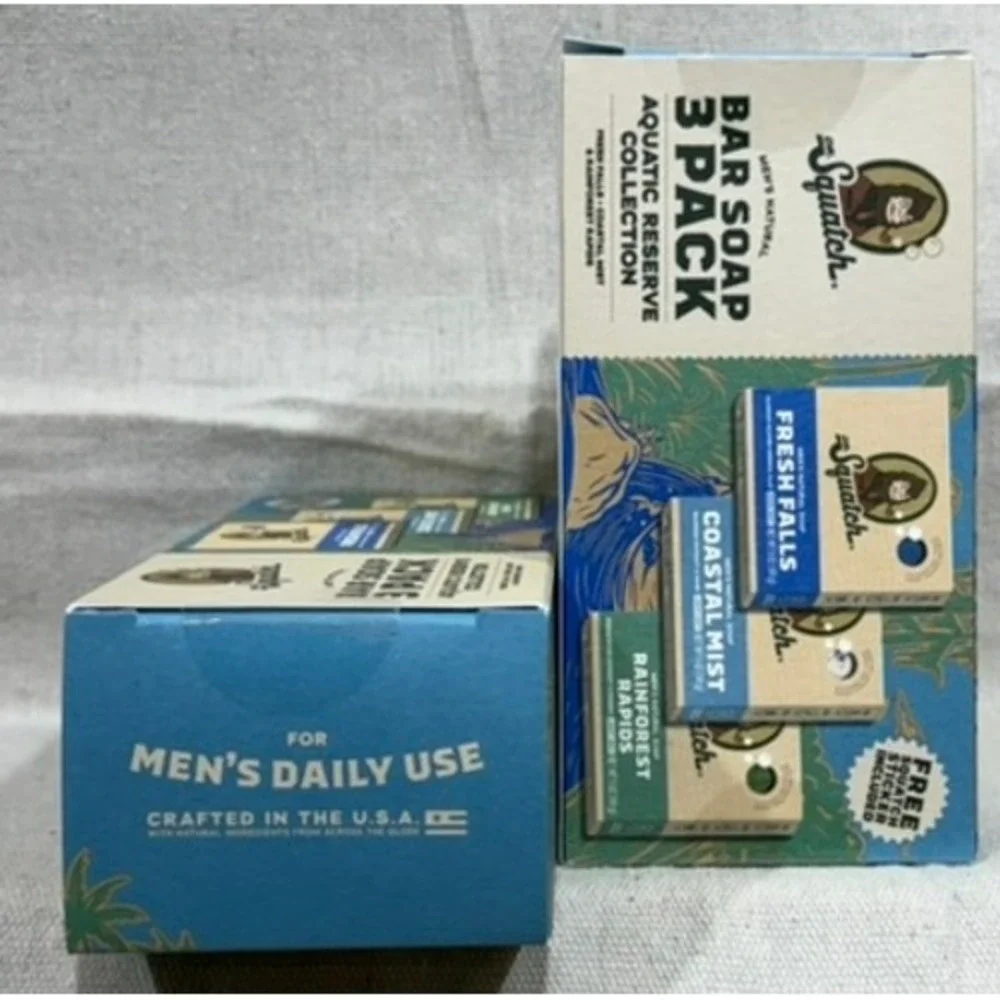 Dr. Squatch Men's Natural Bar Soap 3 Pack Aquatic Reserve Collection 2 Boxes